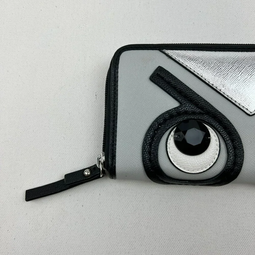 Nine West Organizer Wallet Silver/Black/White Zip